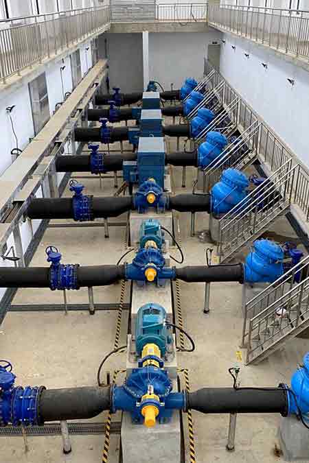 KPS系列单级双吸离心泵在江西瑞昌润泉长江饮水工程使用现场